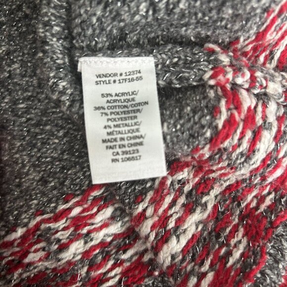 Northern Reflections Women's Heathered‎ Knit Vest Fair Isle Sz XL Zipper Sparkle - Picture 6 of 6